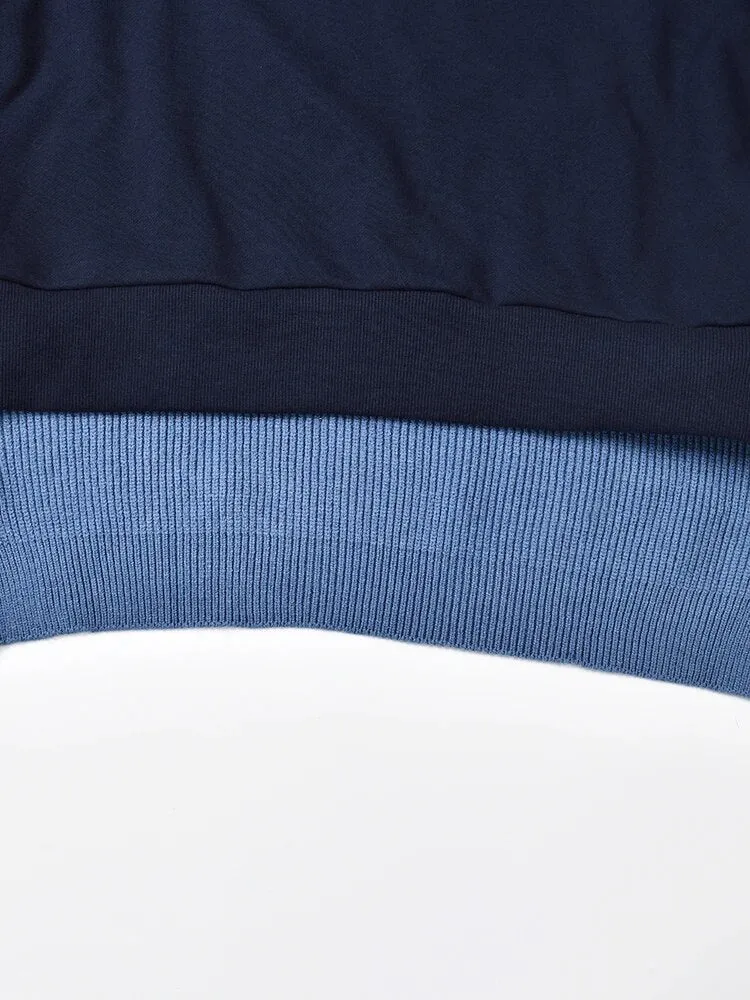 Pre Order:  Two Tone Blue Knit Sweater