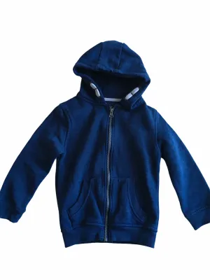 Primark Boys Navy Blue Zip Up Hoodie Jumper - Boys 5-6yrs