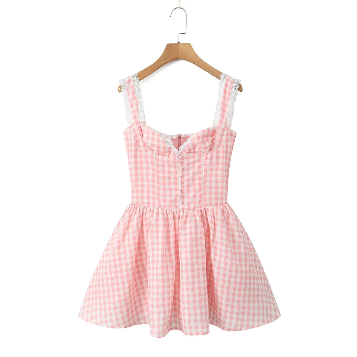 Printed Deep Neck Flare Mini Dress