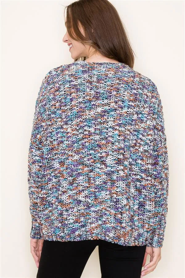 Purple Multi Chunky Cardigan