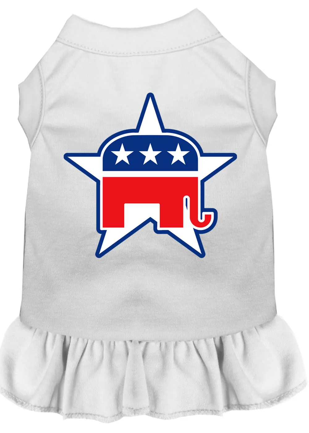 Republican Screen Print Dress White Xs