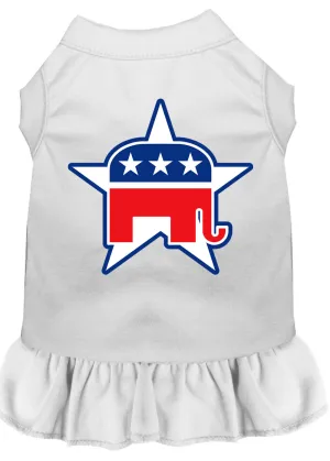 Republican Screen Print Dress White Xs