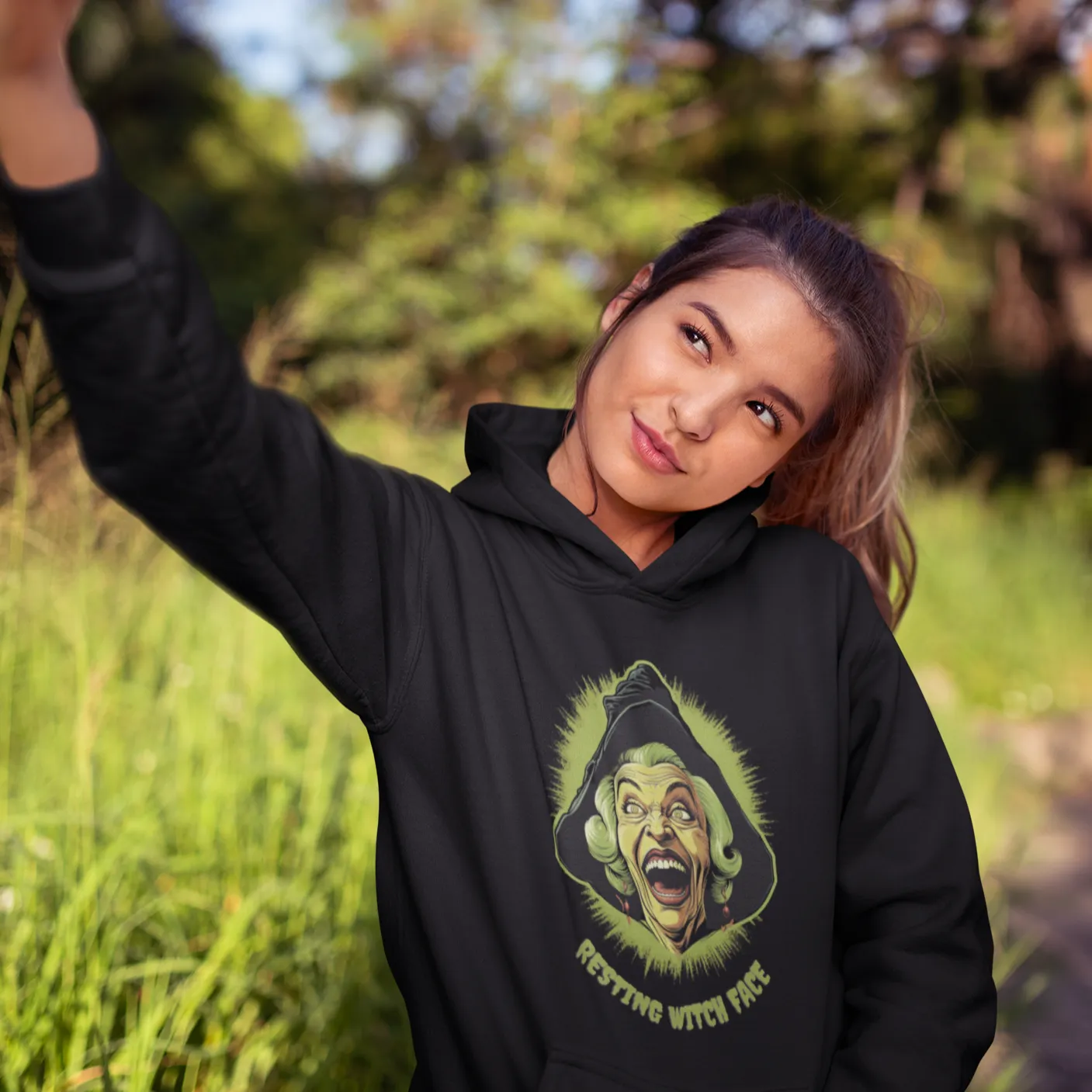 Resting Witch Face, Retro Vintage Hoodie, Cute Hoodie, Halloween Hoodie, Womens' Hoodie, Spooky Hoodie, Halloween Hoodie, Witch Hoodie