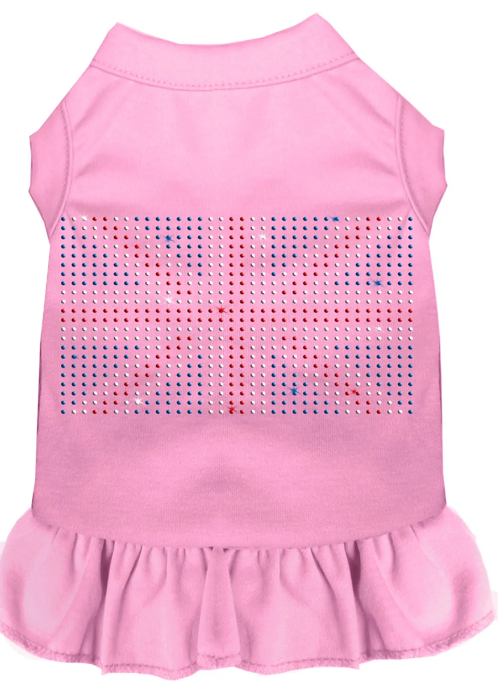 Rhinestone British Flag Dress Light Pink Xxxl