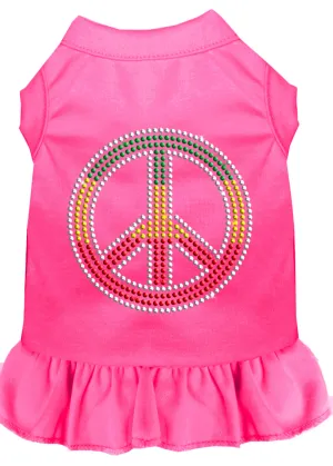 Rhinestone Rasta Peace Dress Bright Pink 4x