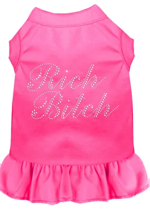 Rhinestone Rich Bitch Dress Bright Pink 4x