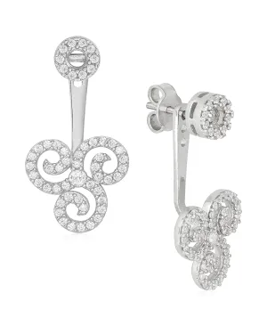 Rhona Sutton Sterling Silver Crystal Triskelion Ear Jackets