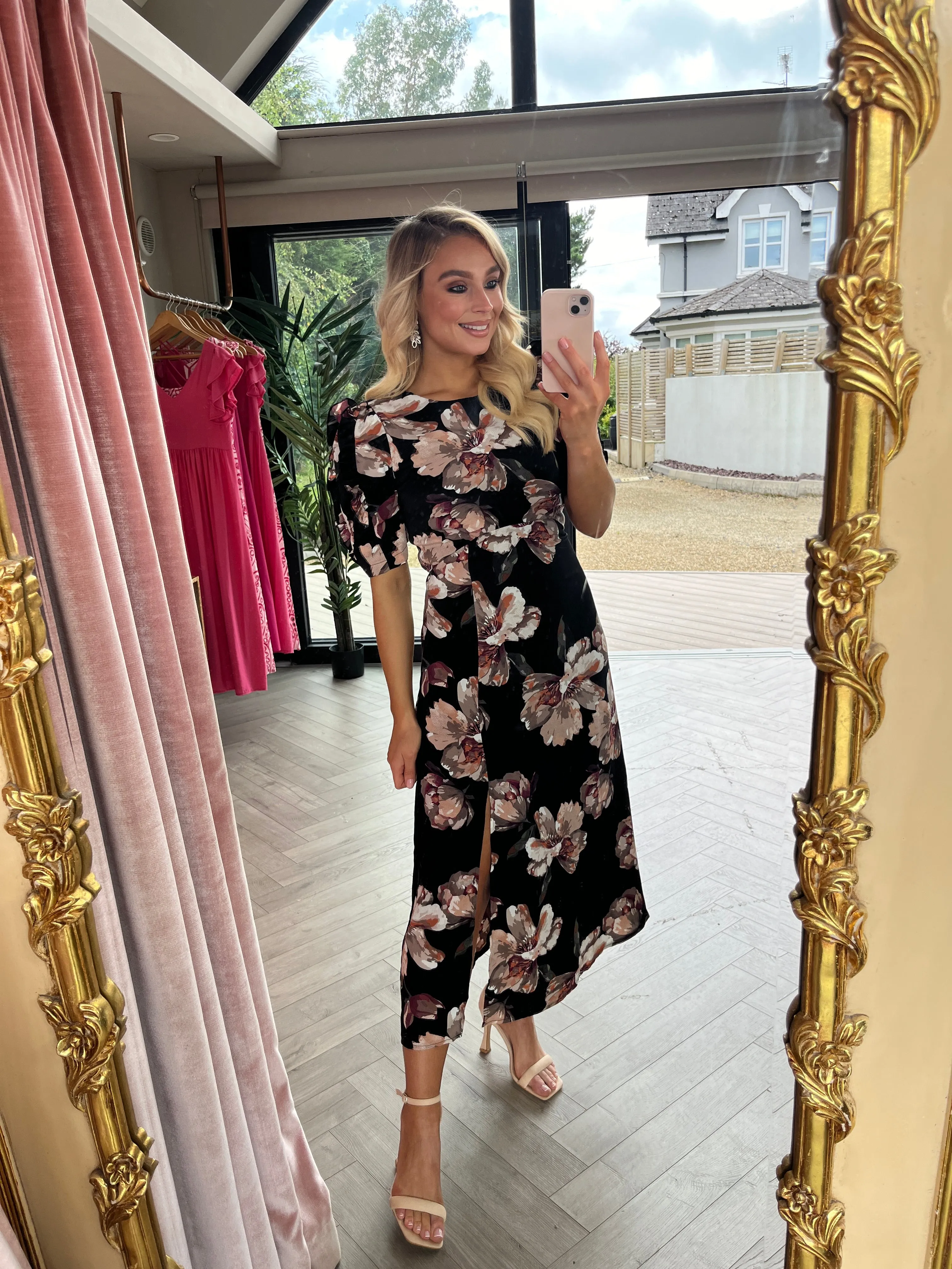 Samira Black Floral Dress