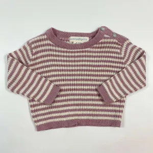 Serendipity Organics soft purple striped knit sweater 62/3M