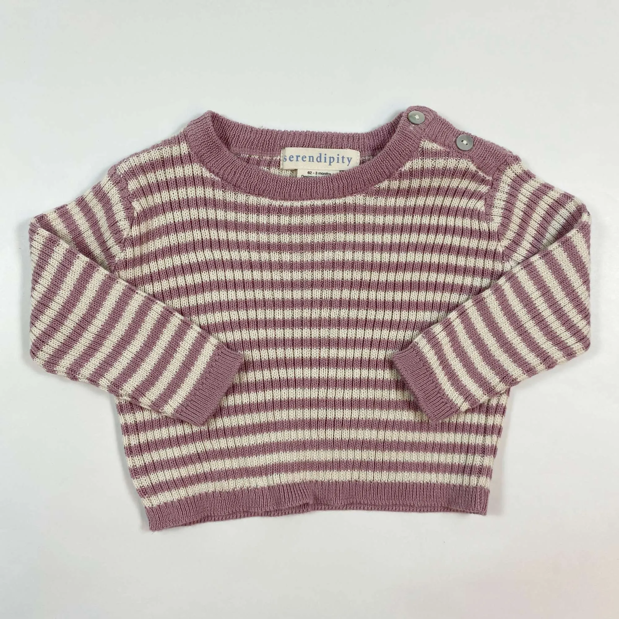Serendipity Organics soft purple striped knit sweater 62/3M