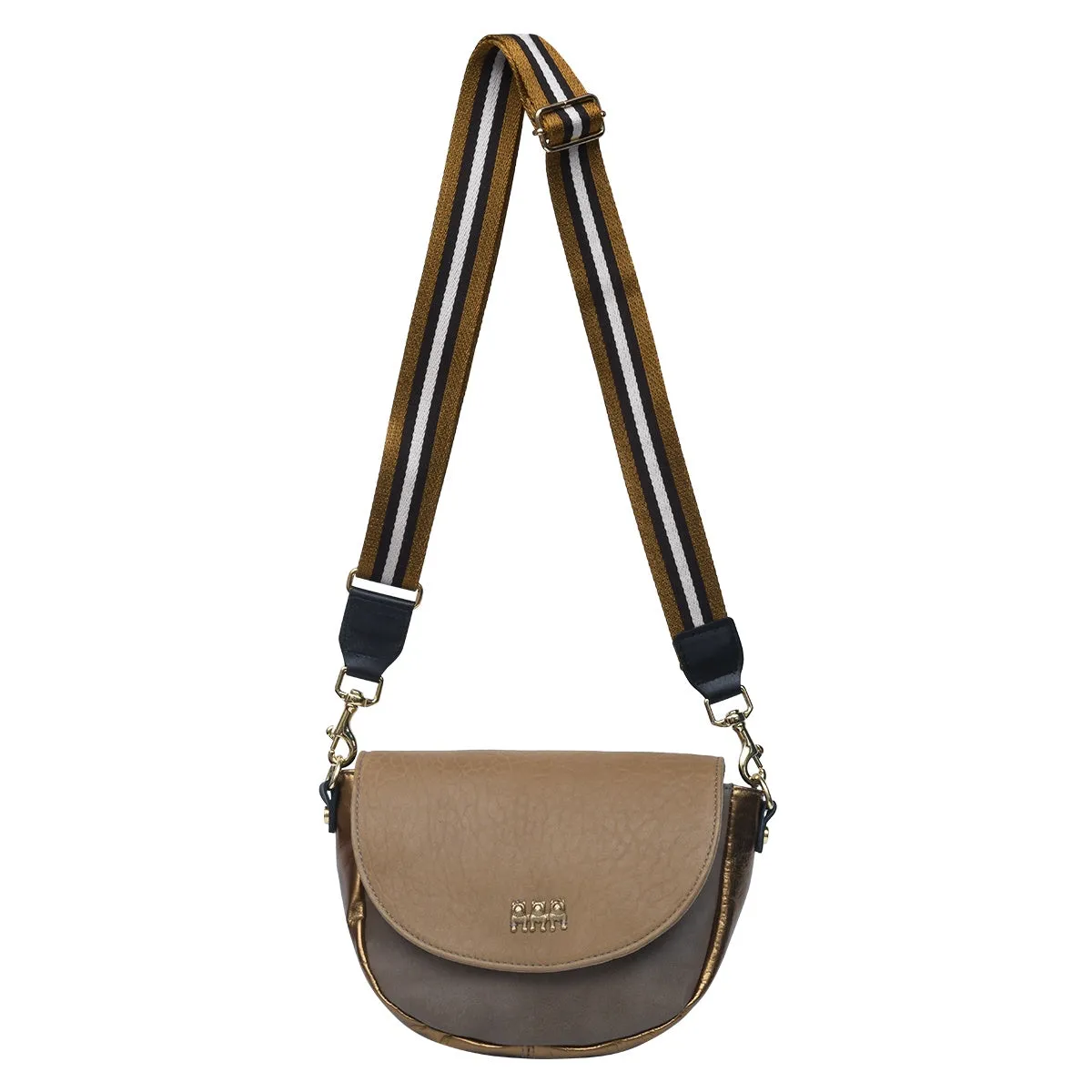 SLP Besace Chatam Gold Buldog Bag with Stripe Strap