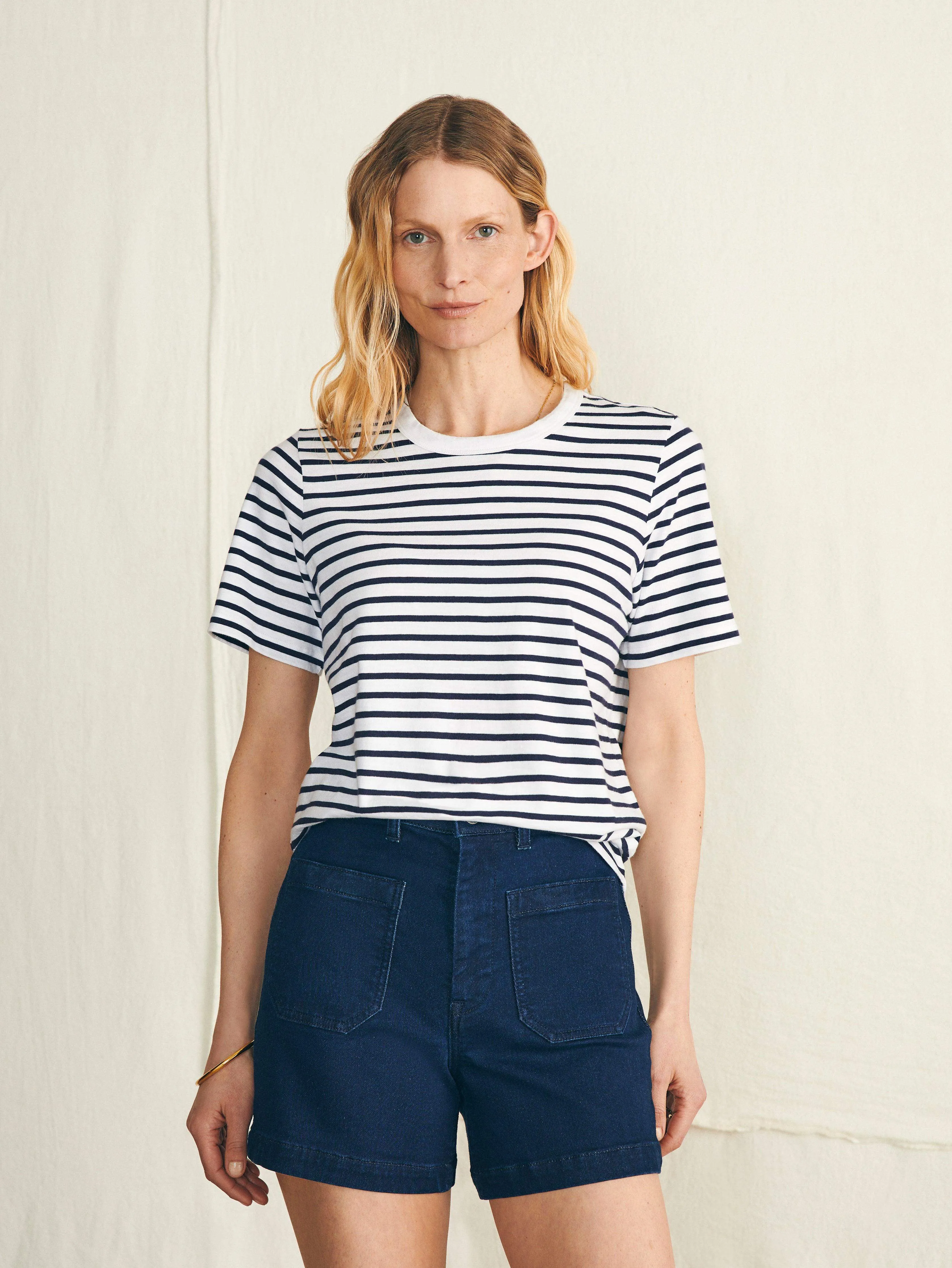 Sunwashed Crew Tee - Regatta Stripe