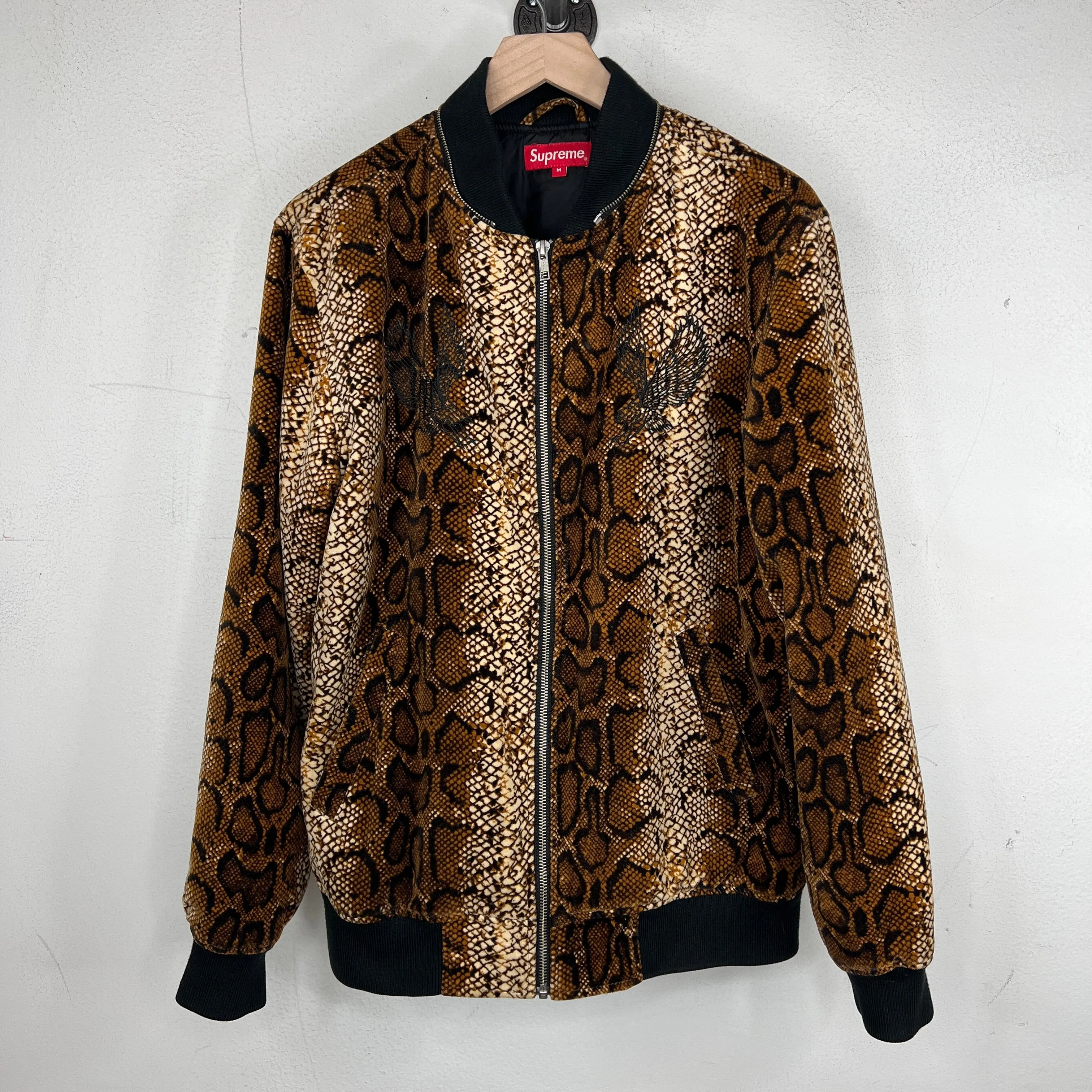 Supreme FW14 Snakeskin Velvet Bomber Jacket