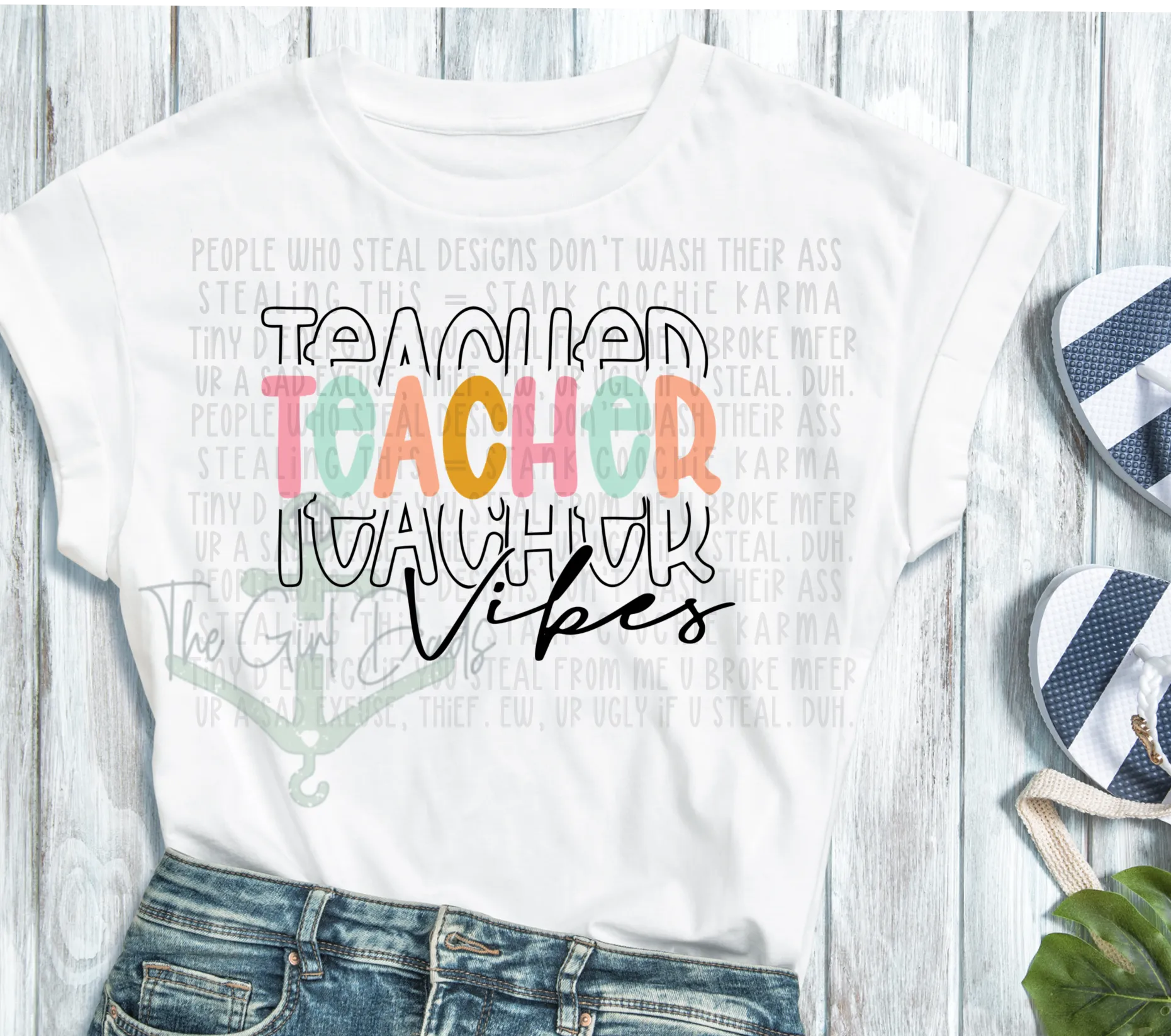 Teacher Vibes Top Design