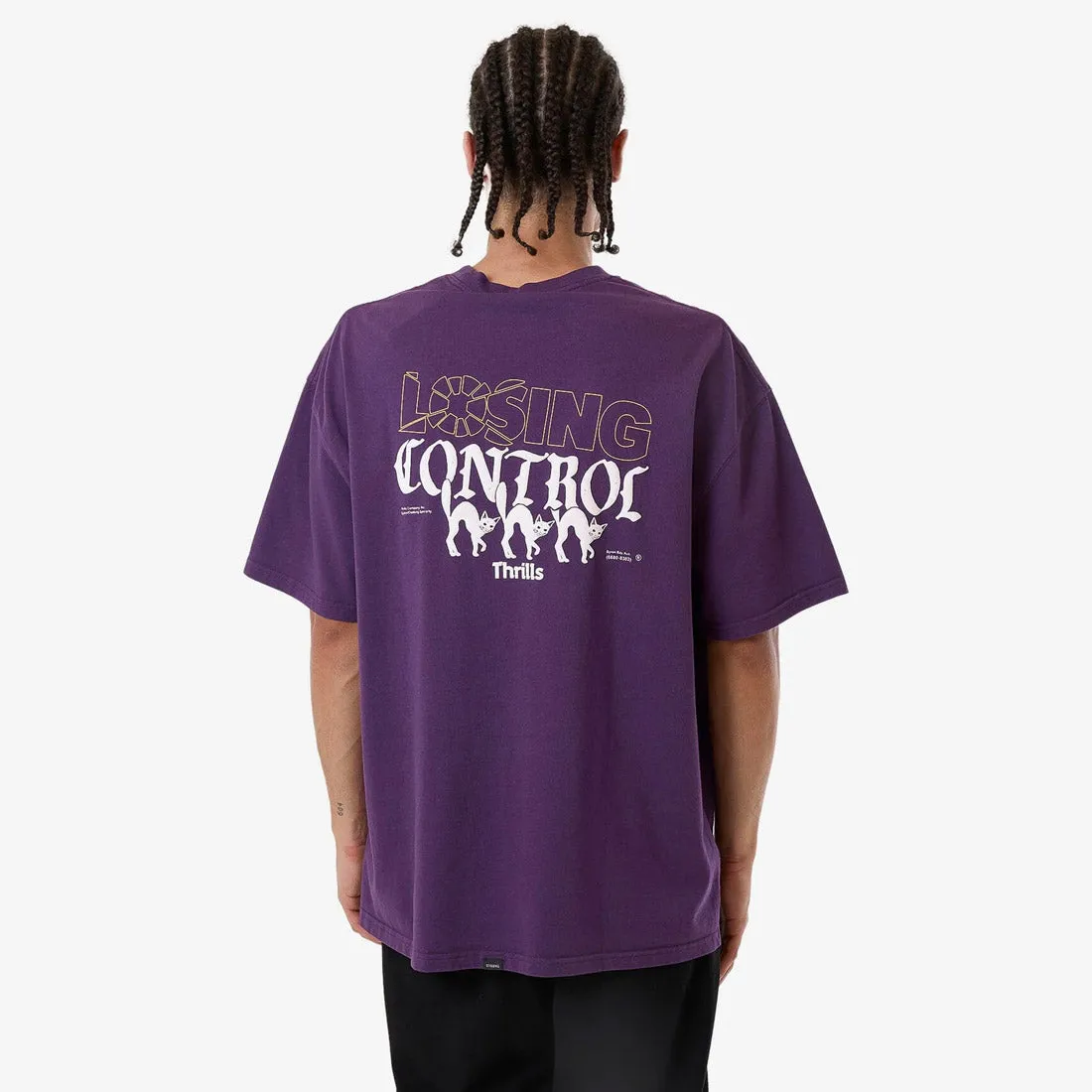 THRILLS Losing Control Box Fit Oversize Tee - Purple Penant