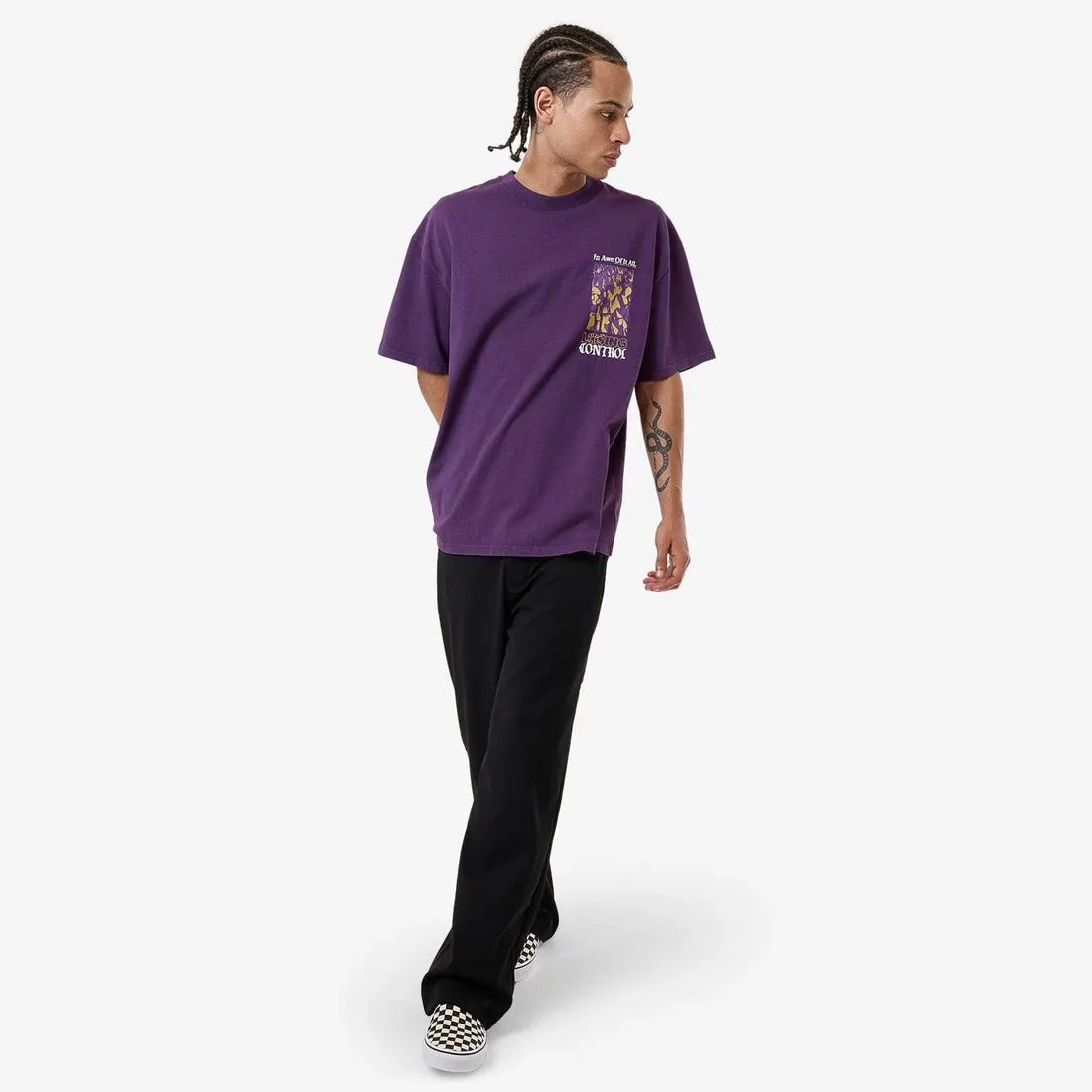 THRILLS Losing Control Box Fit Oversize Tee - Purple Penant