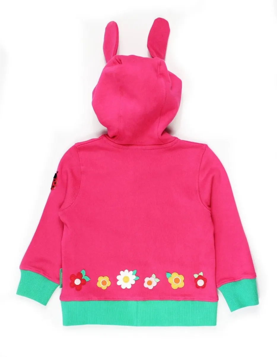 Toby tiger Organic Leaping Bunny Applique Hoodie