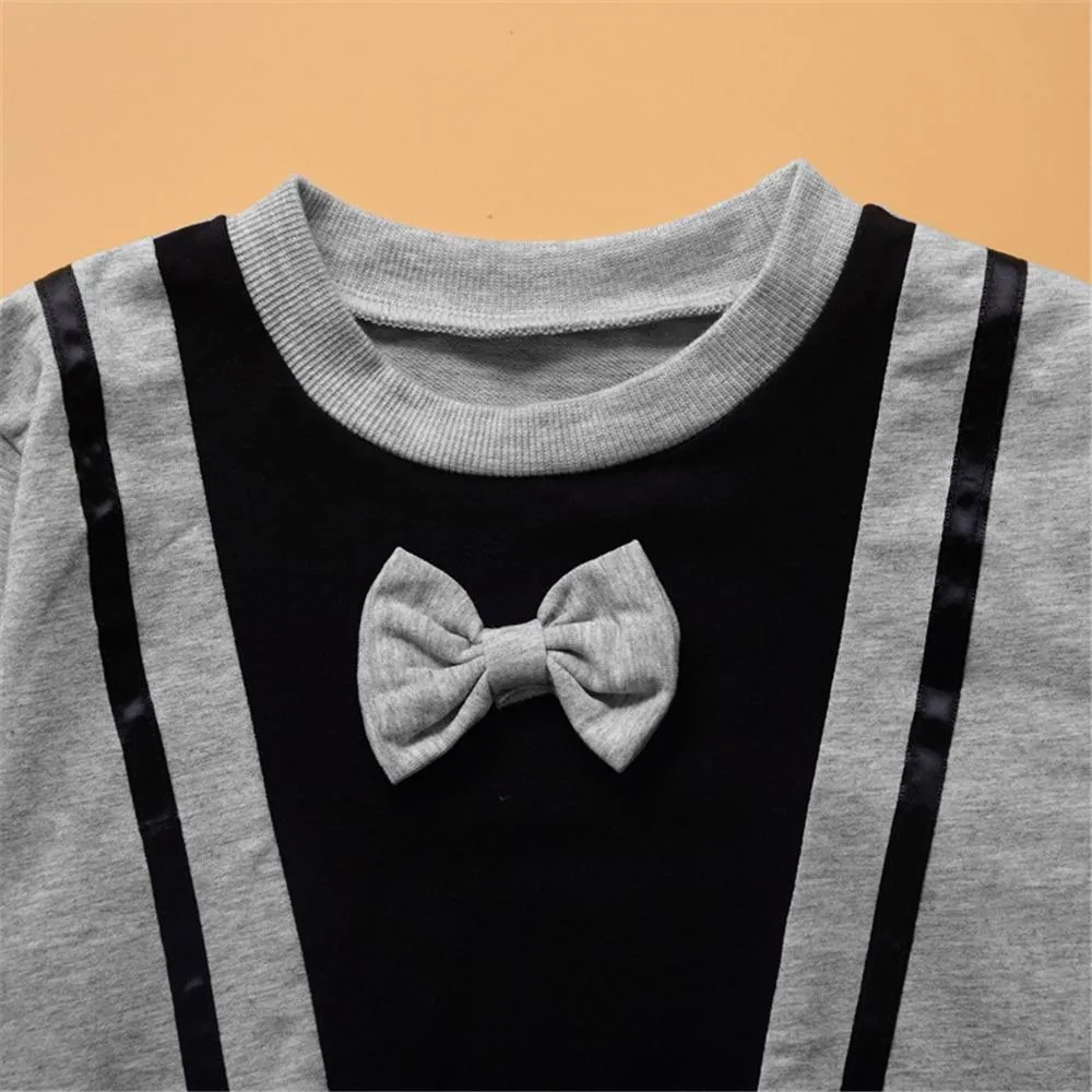 Unisex Bow Long Sleeve Top & Pants Wholesale Childrens Clothing
