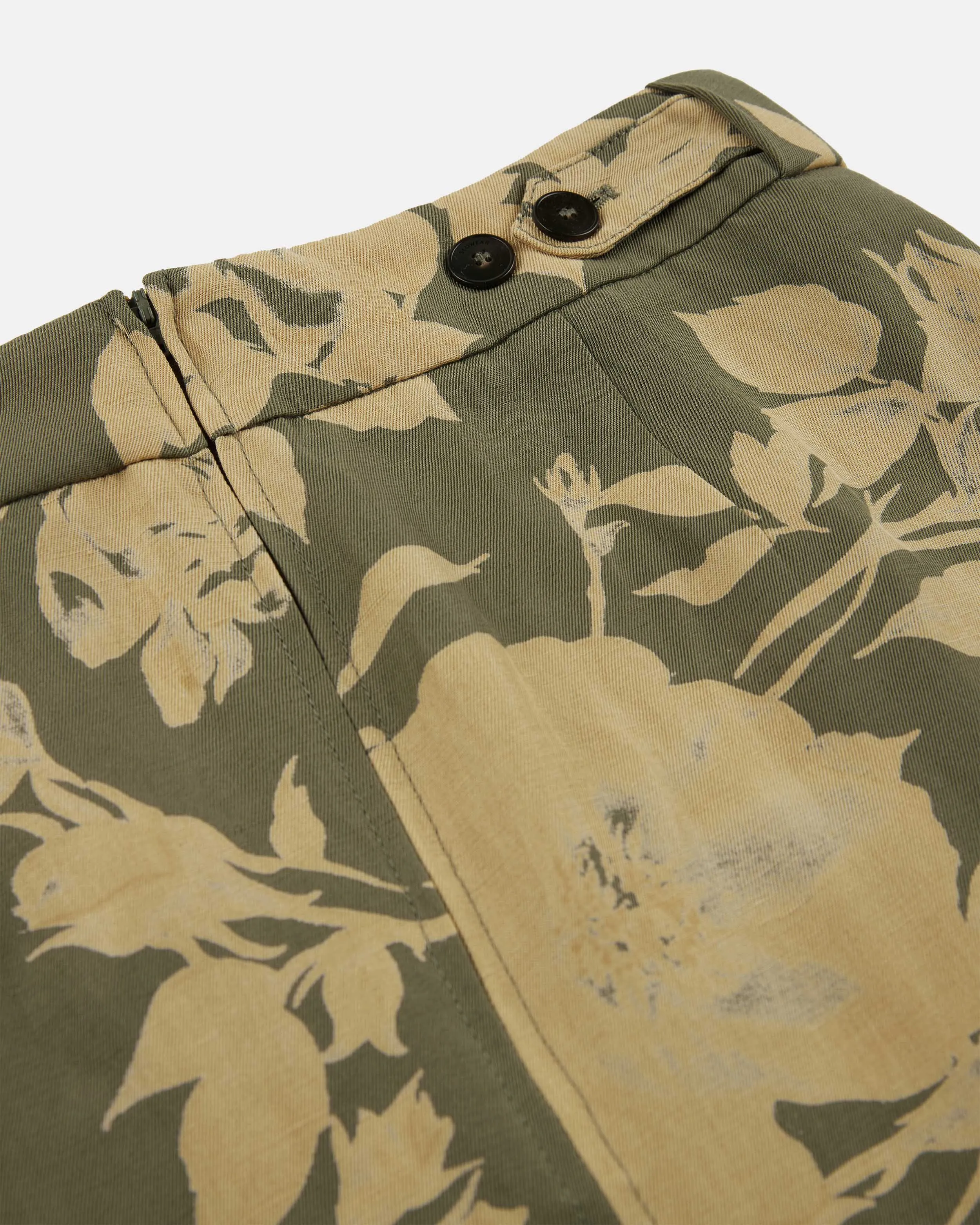 Viscose and linen twill skirt
