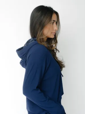 Womens Bamboo Rib-Knit Hoodie