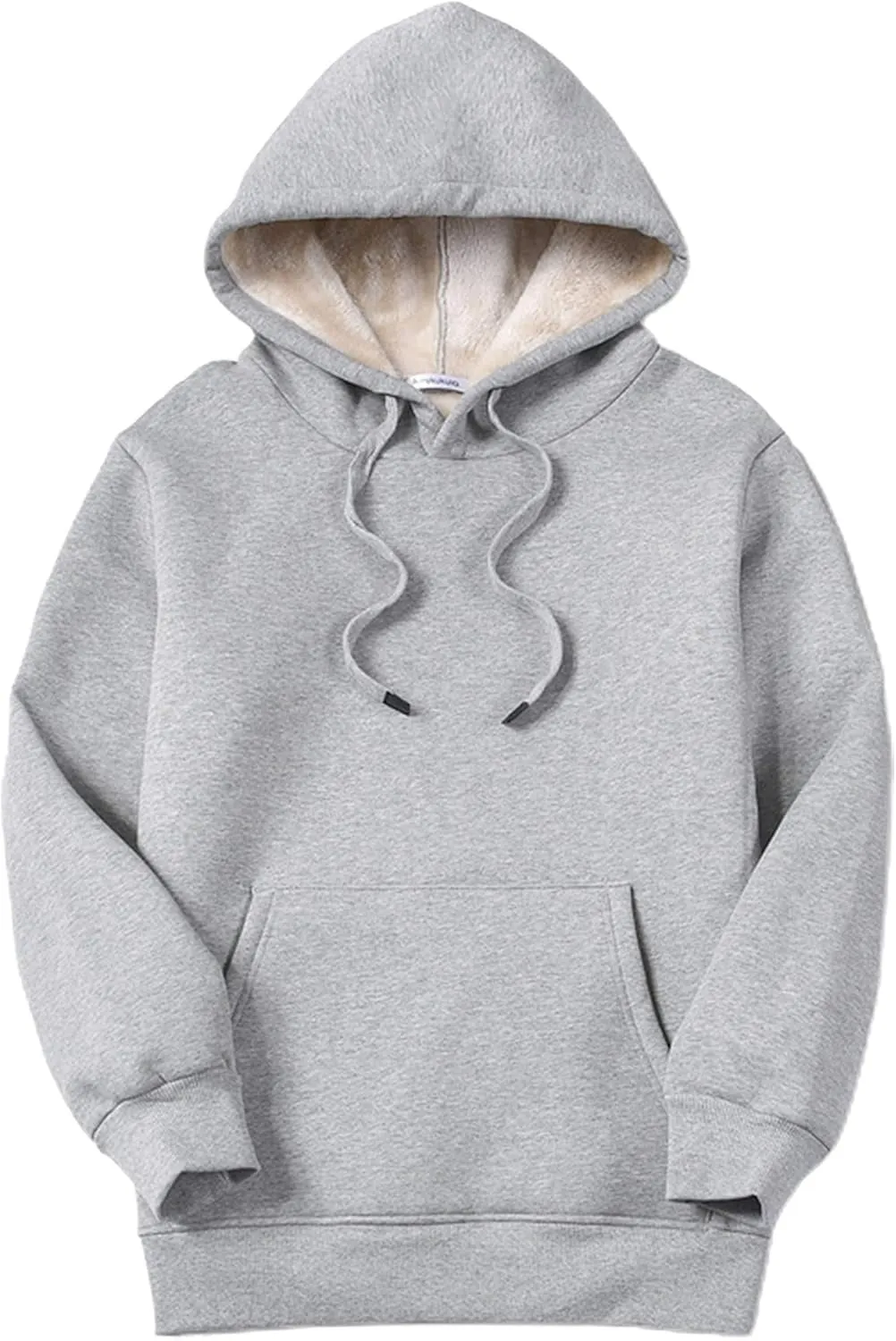 Women’s Cozy Sherpa Lined Hoodie Sweatshirt – Adjustable Drawstring Hood, Kangaroo Pocket, Long Sleeves for Fall & Winter Comfort